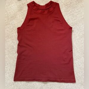 Athleta Women's Ribbed Tank Top in Deep Red